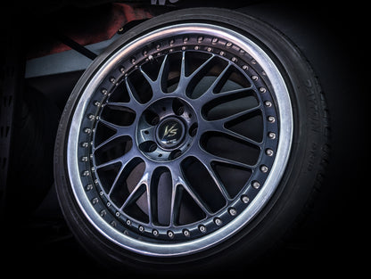 18" WORK VS-XX 3 PIECE Gunmetal Metallic Staggared Wheels x 4