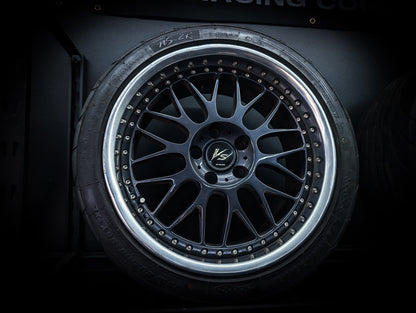 18" WORK VS-XX 3 PIECE Gunmetal Metallic Staggared Wheels x 4