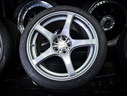 19" ENKEI RP03 Silver Staggared Wheels x 4