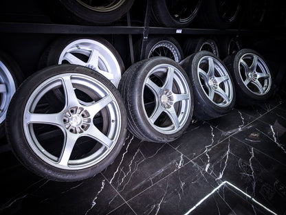 19" ENKEI RP03 Silver Staggared Wheels x 4