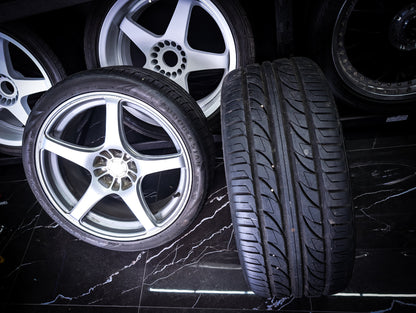 19" ENKEI RP03 Silver Staggared Wheels x 4