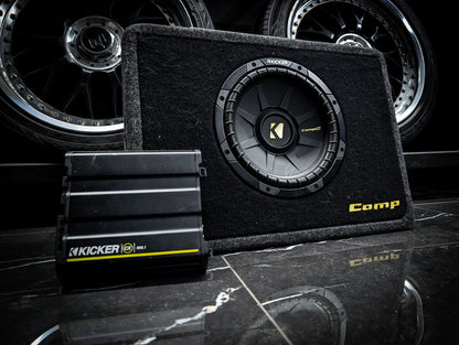 KICKER 10" Slimline 900watt Comp S Series Subwoofer in Original Ported Enclosure + 600 watt RMS Monoblock Amplifier&nbsp;