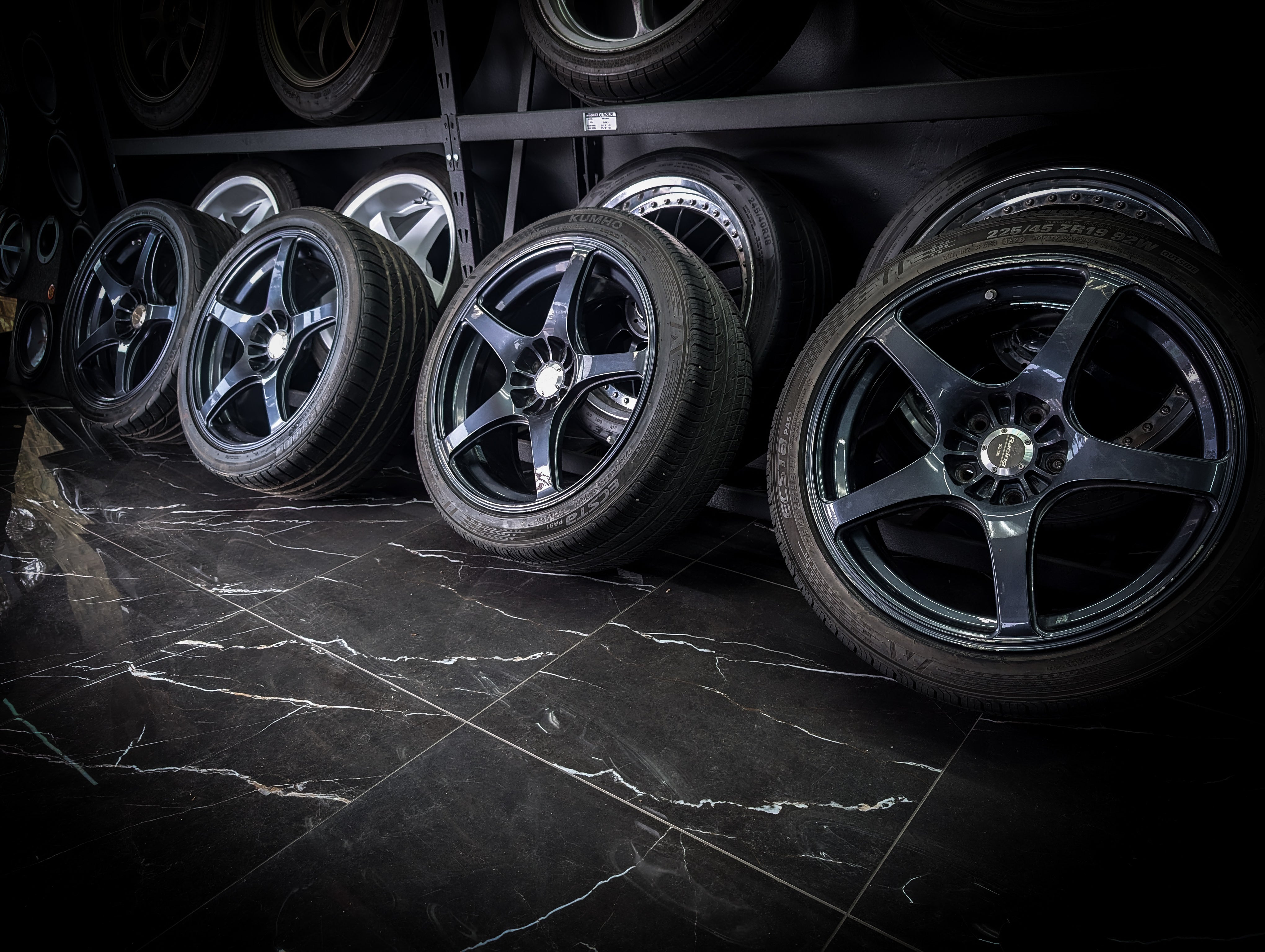 19" ENKEI RP03 Gunmetal Blue Wheels x 4