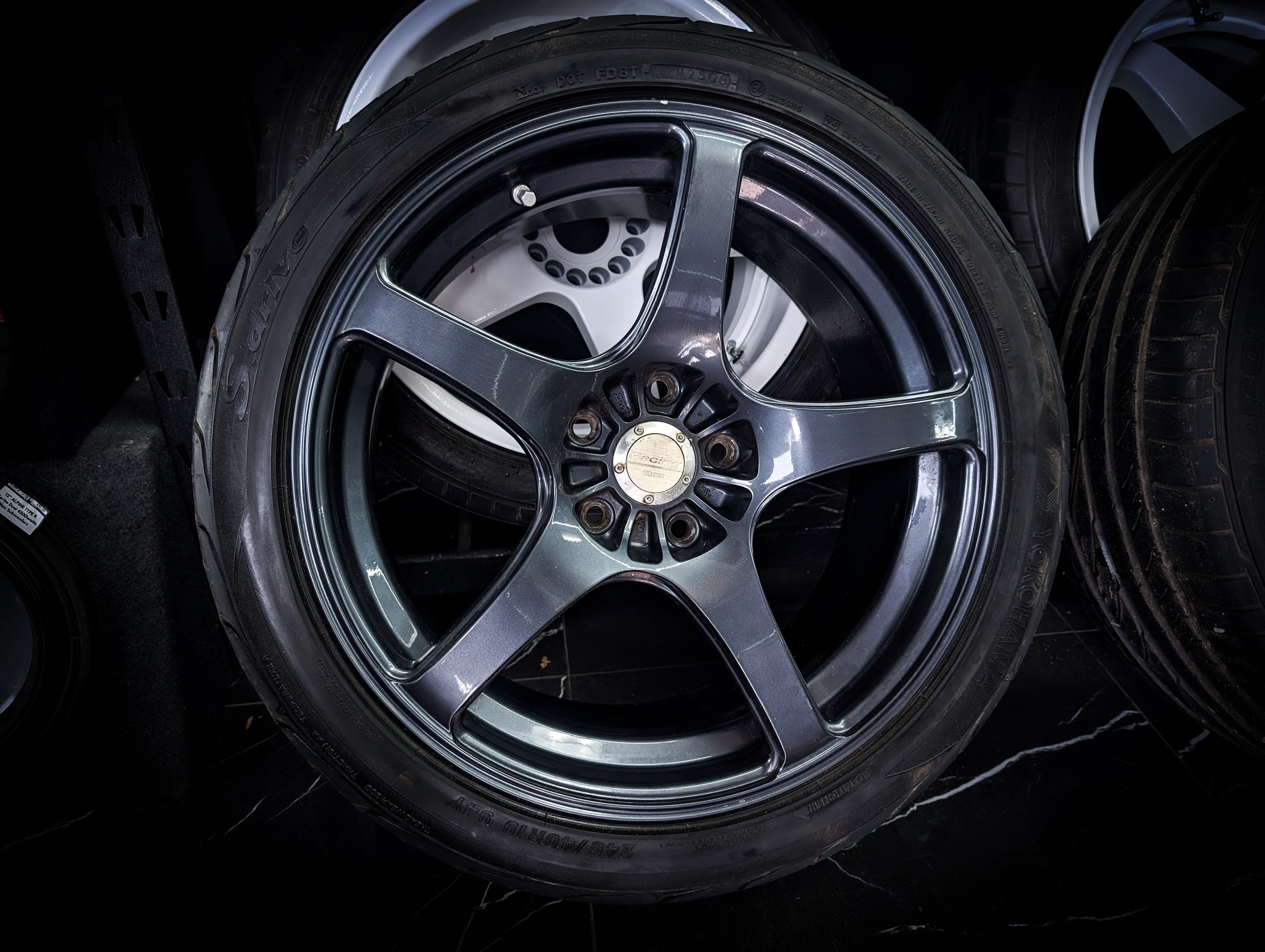 19" ENKEI RP03 Gunmetal Blue Wheels x 4