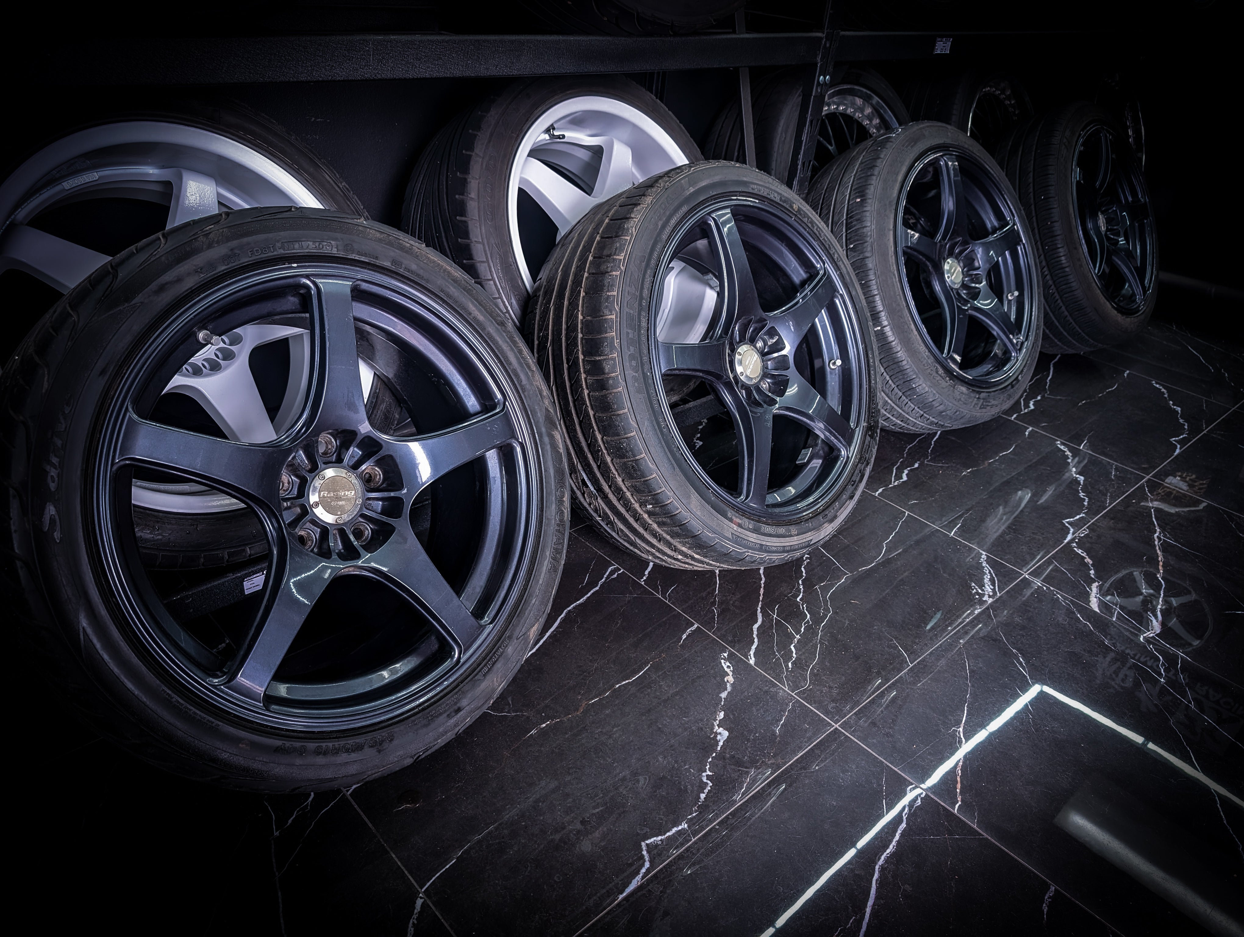 19" ENKEI RP03 Gunmetal Blue Wheels x 4