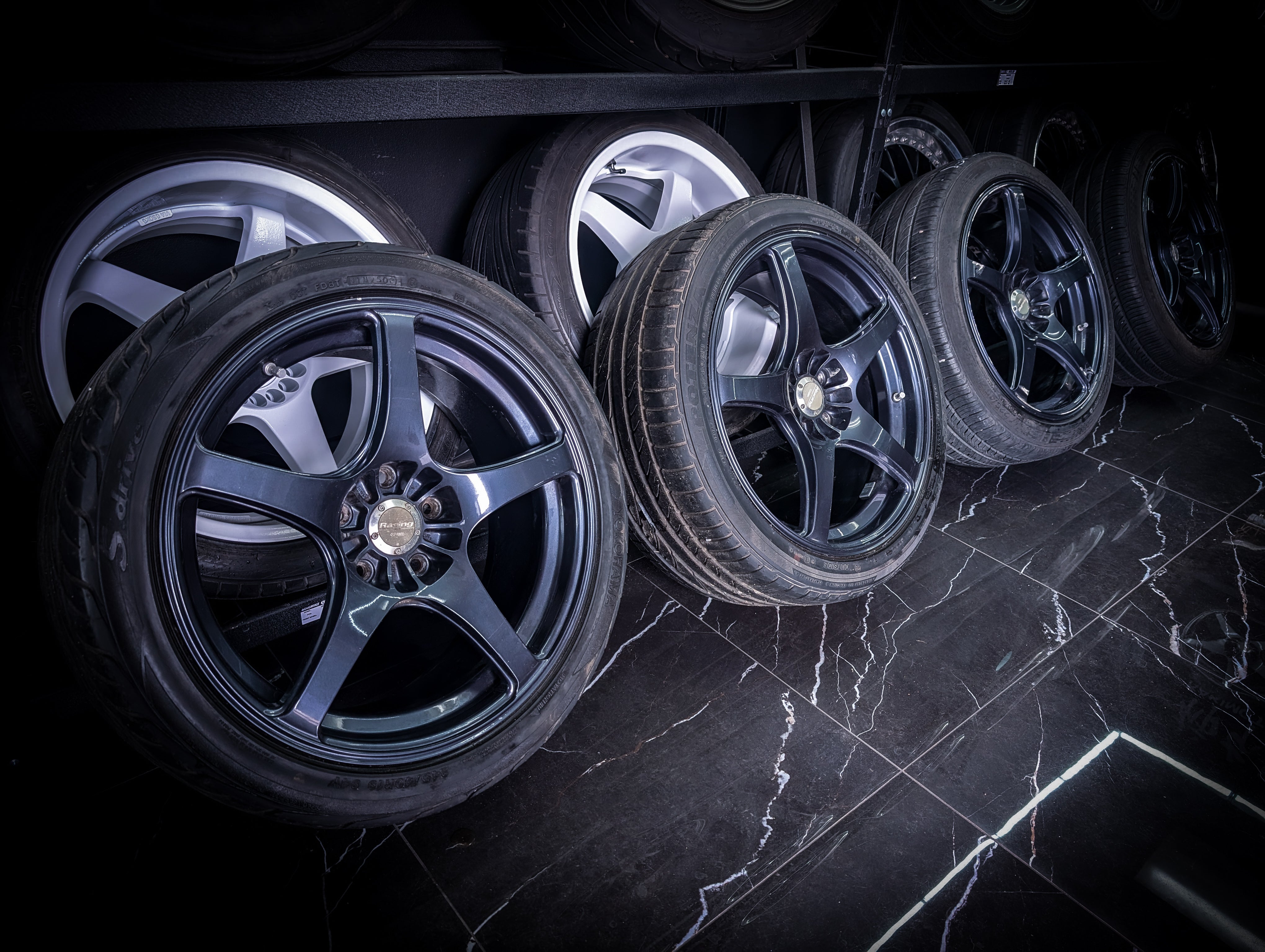 19" ENKEI RP03 Gunmetal Blue Wheels x 4