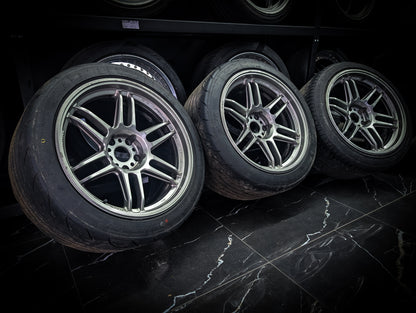 18" AME TRACER TM-03 Gunmetal Wheels x 3