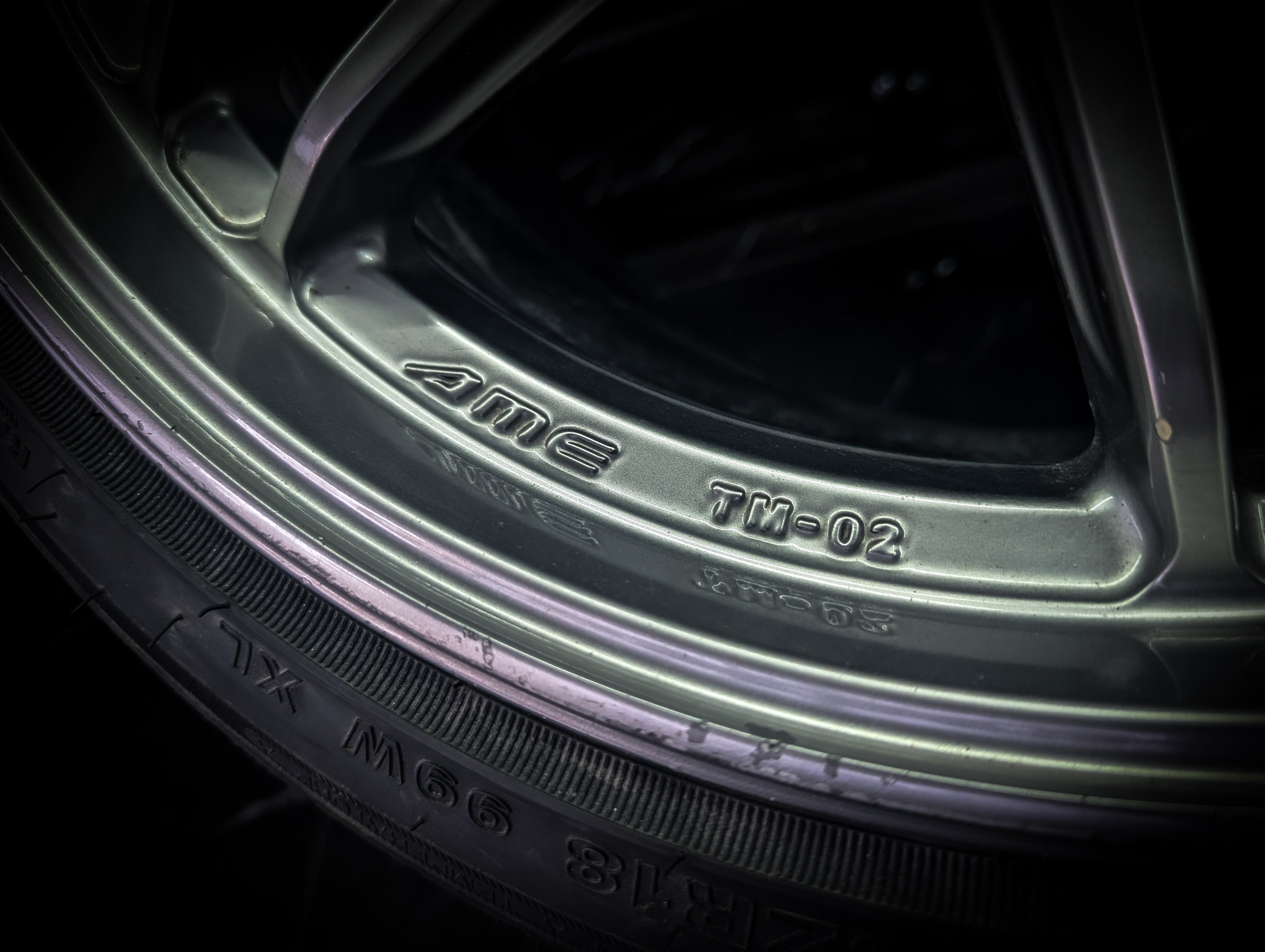 18" AME TRACER TM-03 Gunmetal Wheels x 3