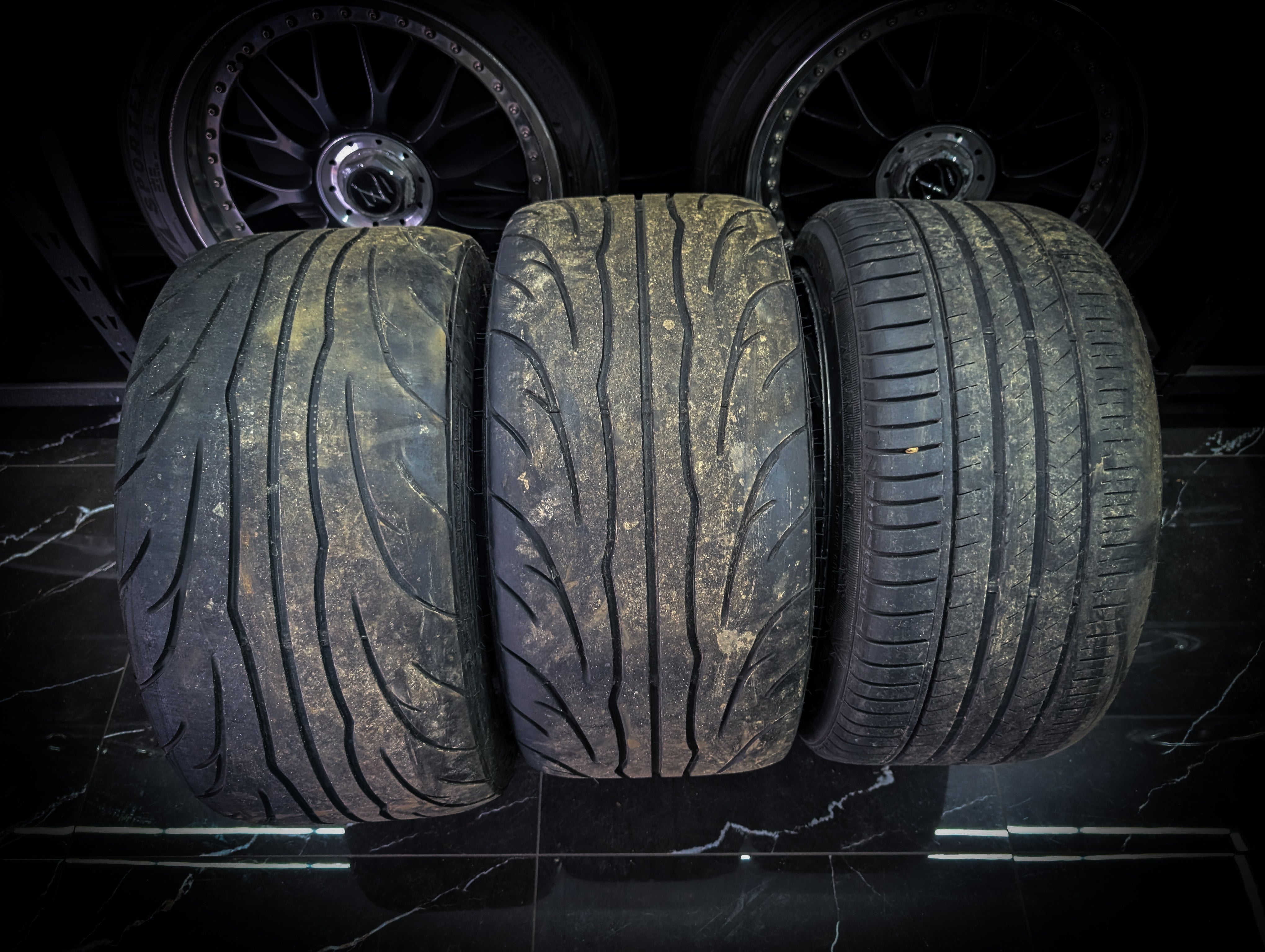 18" AME TRACER TM-03 Gunmetal Wheels x 3