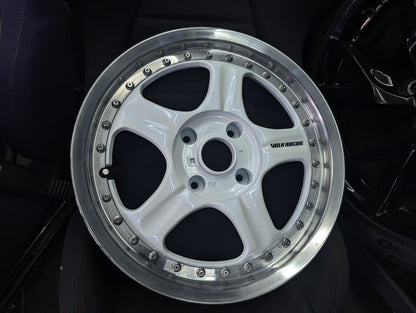 16" VOLK RAYS AV Racing Group 2 Piece Pearl White Staggered Wheels x 4
