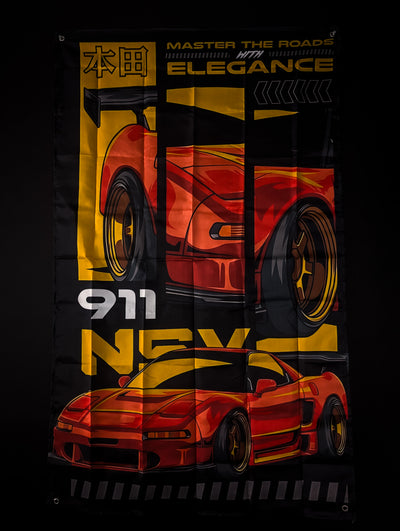 Honda NSX "MASTER The Roads With ELEGANCE" Workshop Banner Flag
