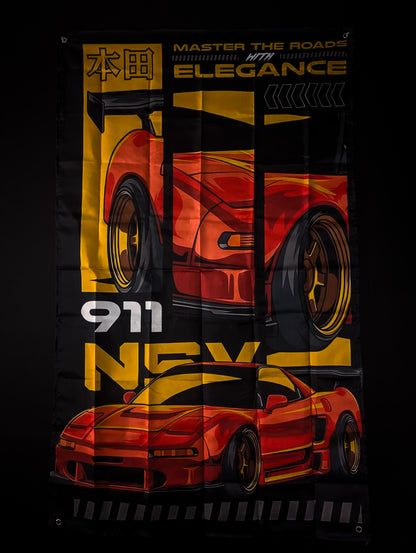 NEW! Honda NSX "MASTER The Roads With ELEGANCE" Workshop Banner Flag