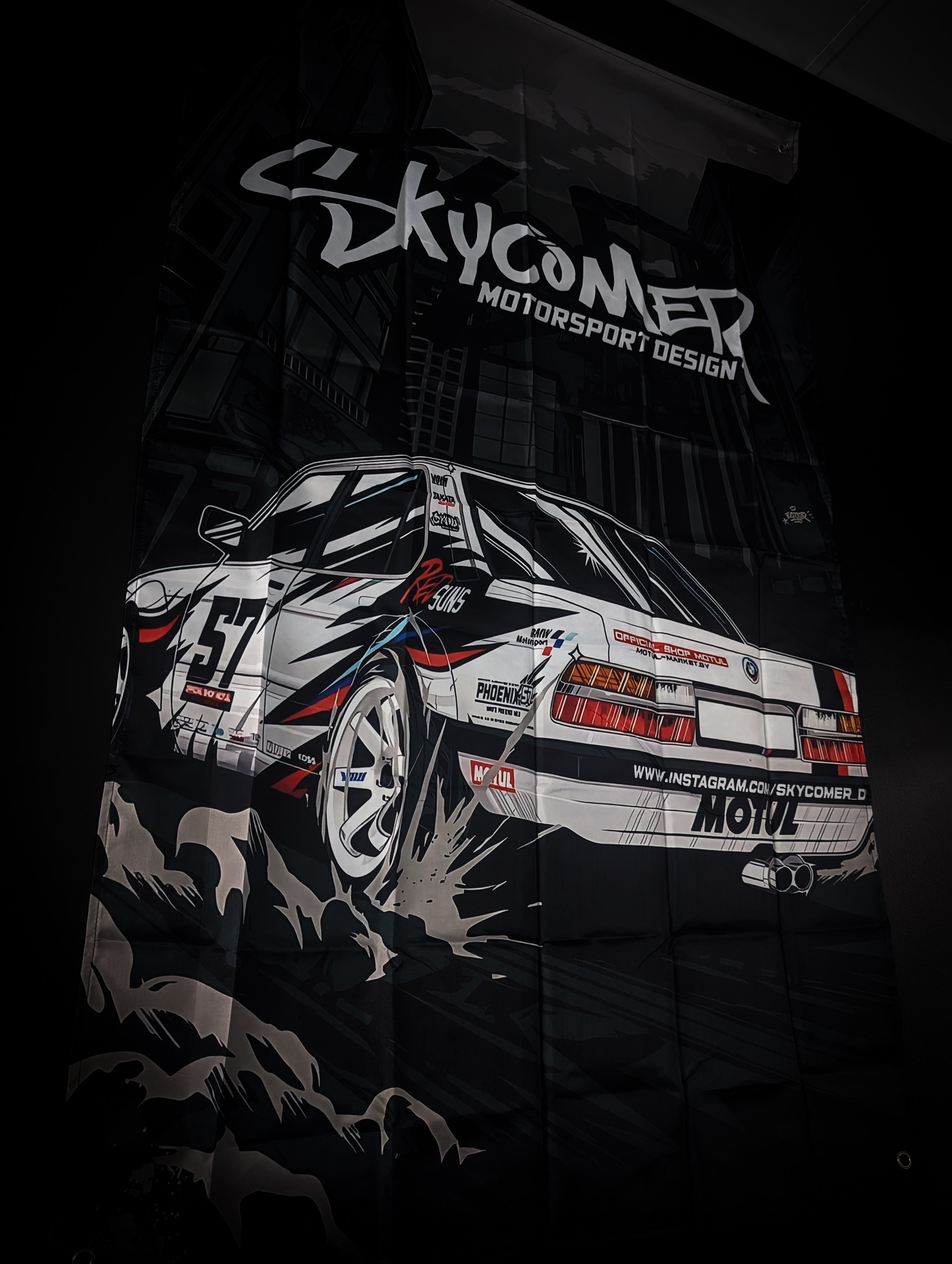 NEW! BMW "SKYCOMER Motorsport Design" Workshop Banner Flag