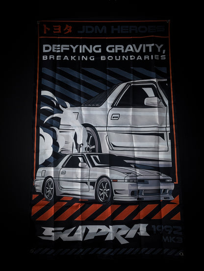 NEW! Toyota Supra MK3 JDM HEROES Workshop Banner Flag