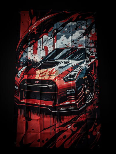NISSAN R35 GTR Workshop Banner Flag