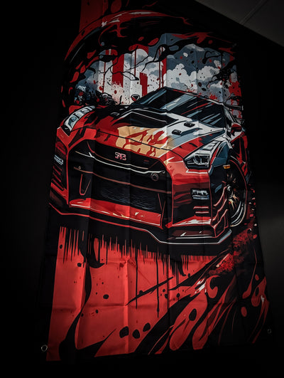 NISSAN R35 GTR Workshop Banner Flag