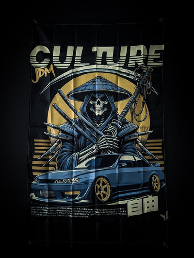 NISSAN S14 SILVIA "JDM Culture" Ghost Undead Samurai Workshop Banner Flag