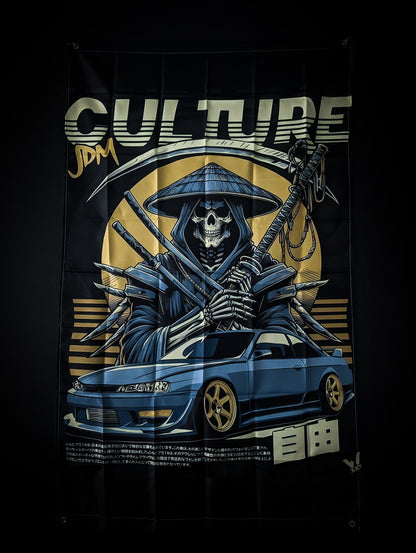 NEW! NISSAN S14 SILVIA "JDM Culture" Ghost Undead SamuraiWorkshop Banner Flag
