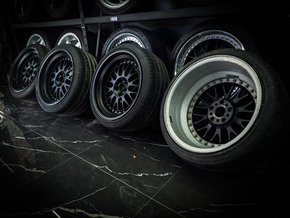 18" CUSTOM 2 Piece Satin Black Mesh Wheels x 4