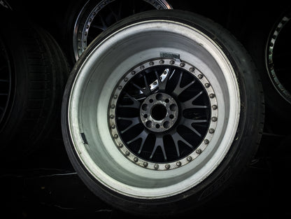 18" CUSTOM 2 Piece Satin Black Mesh Wheels x 4