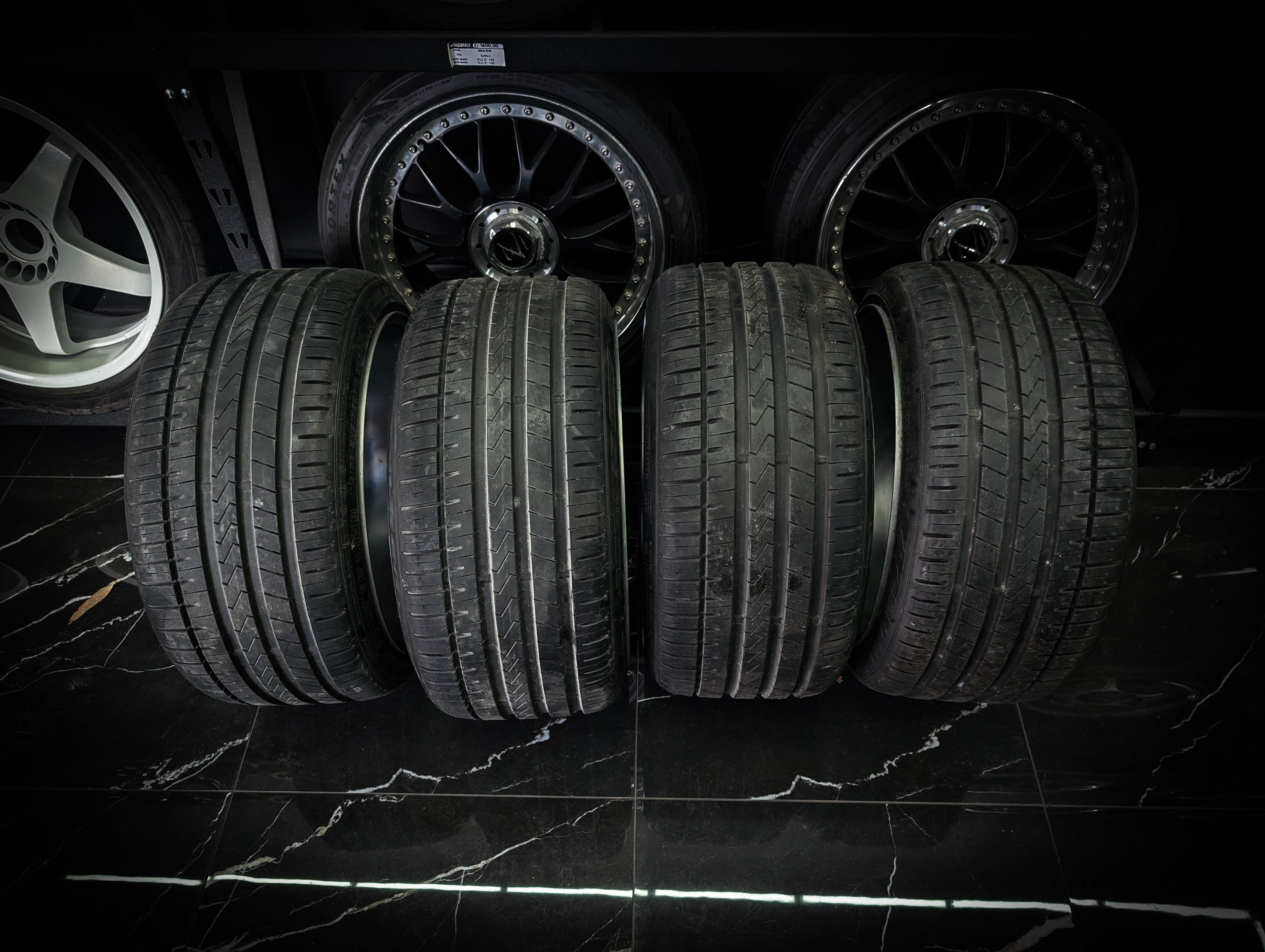 18" CUSTOM 2 Piece Satin Black Mesh Wheels x 4