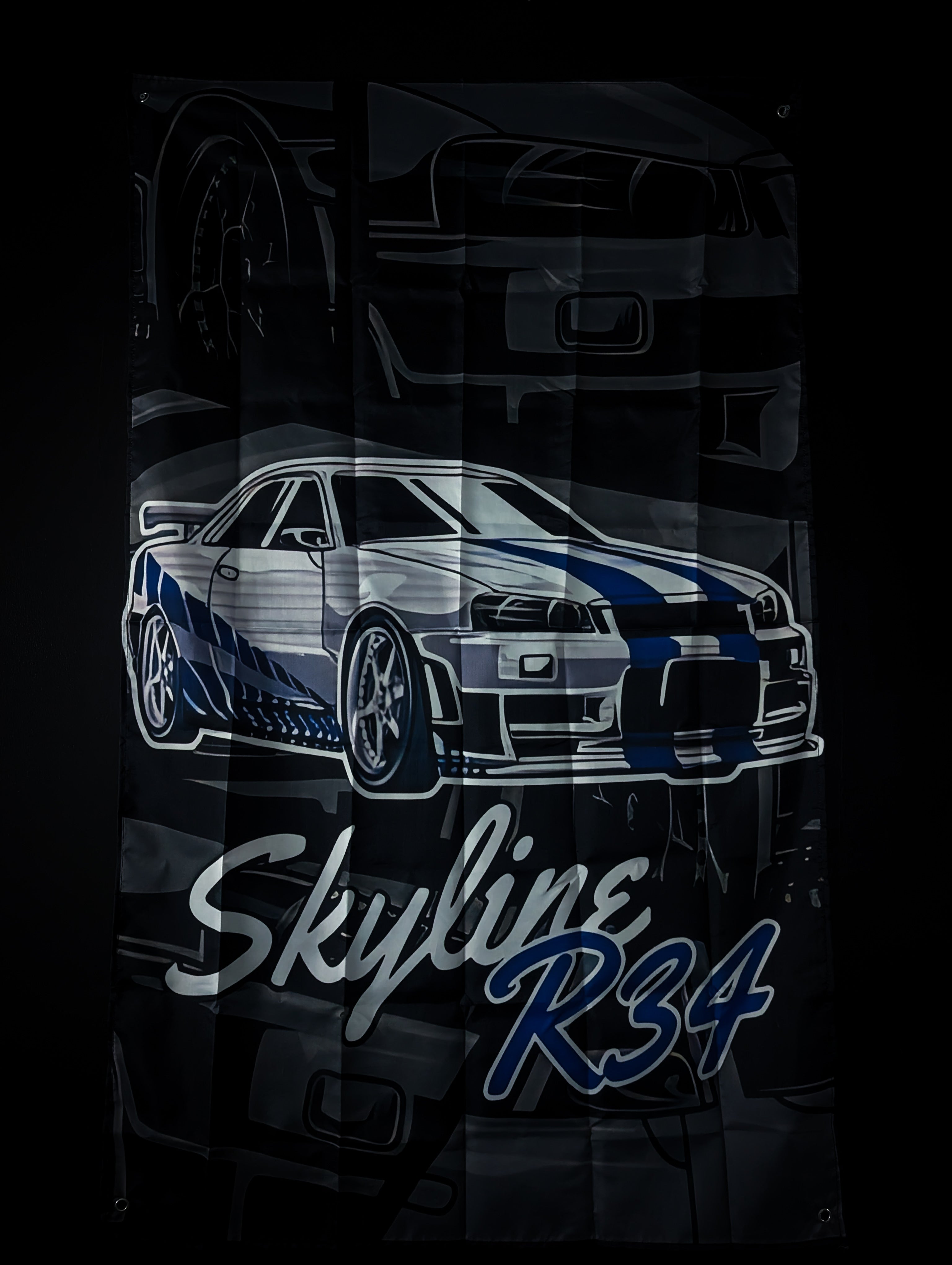 NEW! Nissan R34 Skyline "Paul Walker Edition" Workshop Banner Flag