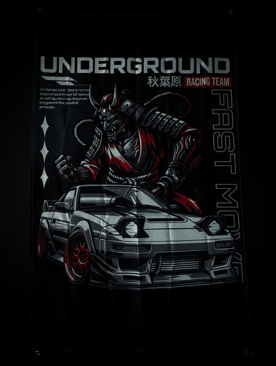 TOYOTA MR2 "UNDERGROUND Racing Team" Samurai Workshop Banner Flag