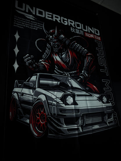 NEW! TOYOTA MR2 "UNDERGROUND Racing Team" Samurai Workshop Banner Flag