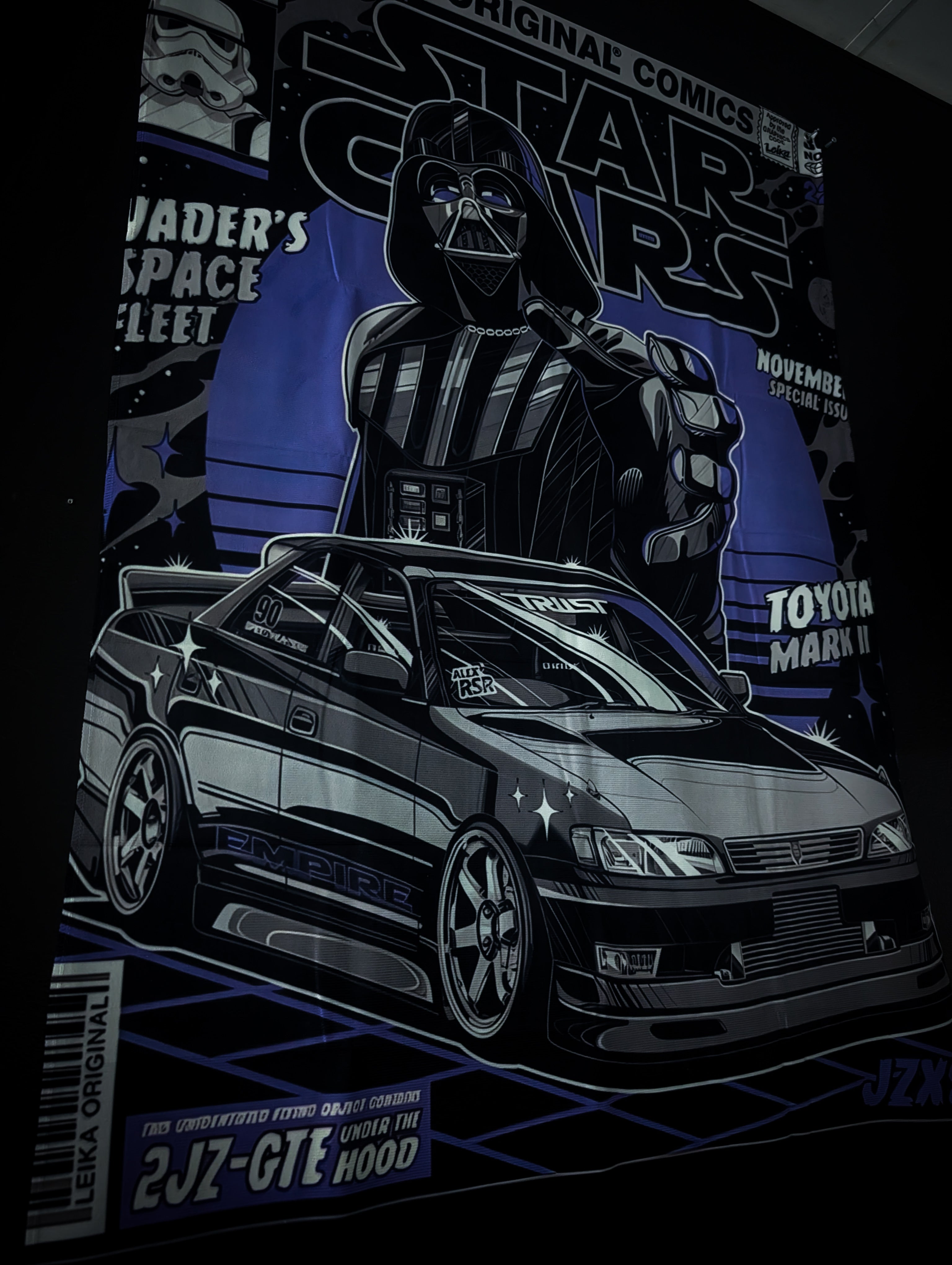 NEW! DARTH VADER Toyota Mark II Chaser Workshop Banner Flag