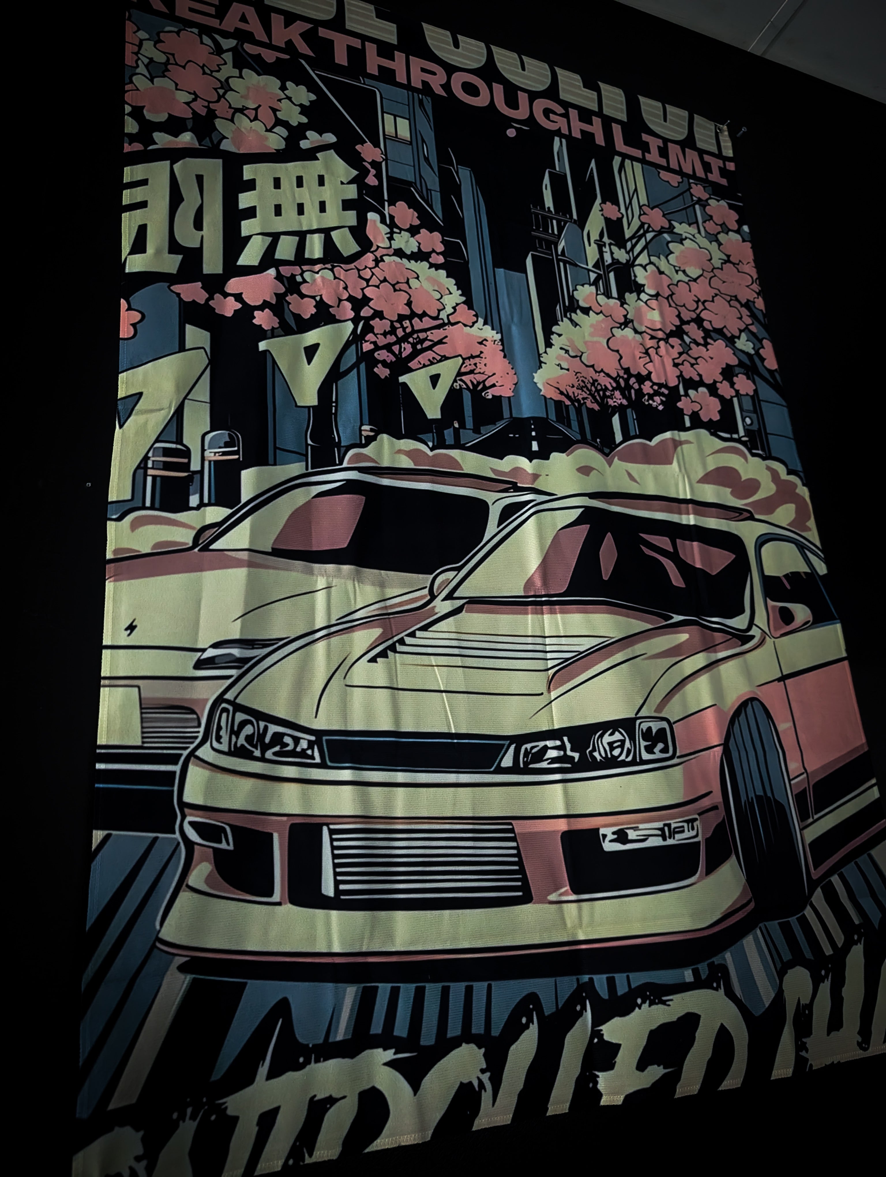 NEW! TOYOTA CHASER MK II Blossom Workshop Banner Flag