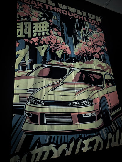 NEW! TOYOTA CHASER MK II Blossom Workshop Banner Flag