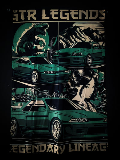 GODZILLA NISSAN Skyline GTR LEGENDS Workshop Banner Flag