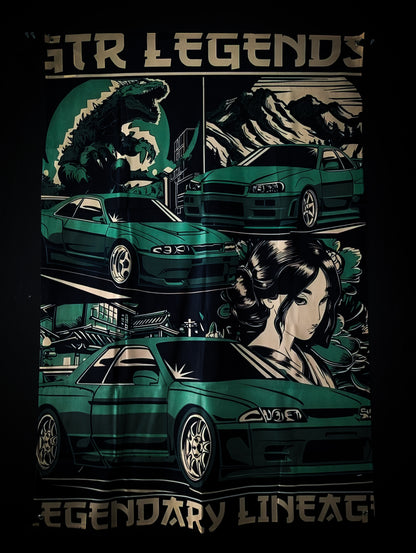 NEW! GODZILLA NISSAN Skyline GTR LEGENDS Workshop Banner Flag