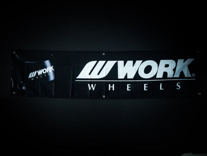 NEW! WORK WHEELS Black Meister Spoke Workshop Banner Flag