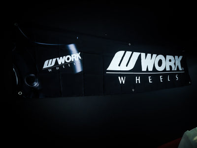 WORK WHEELS Black Meister Spoke Workshop Banner Flag