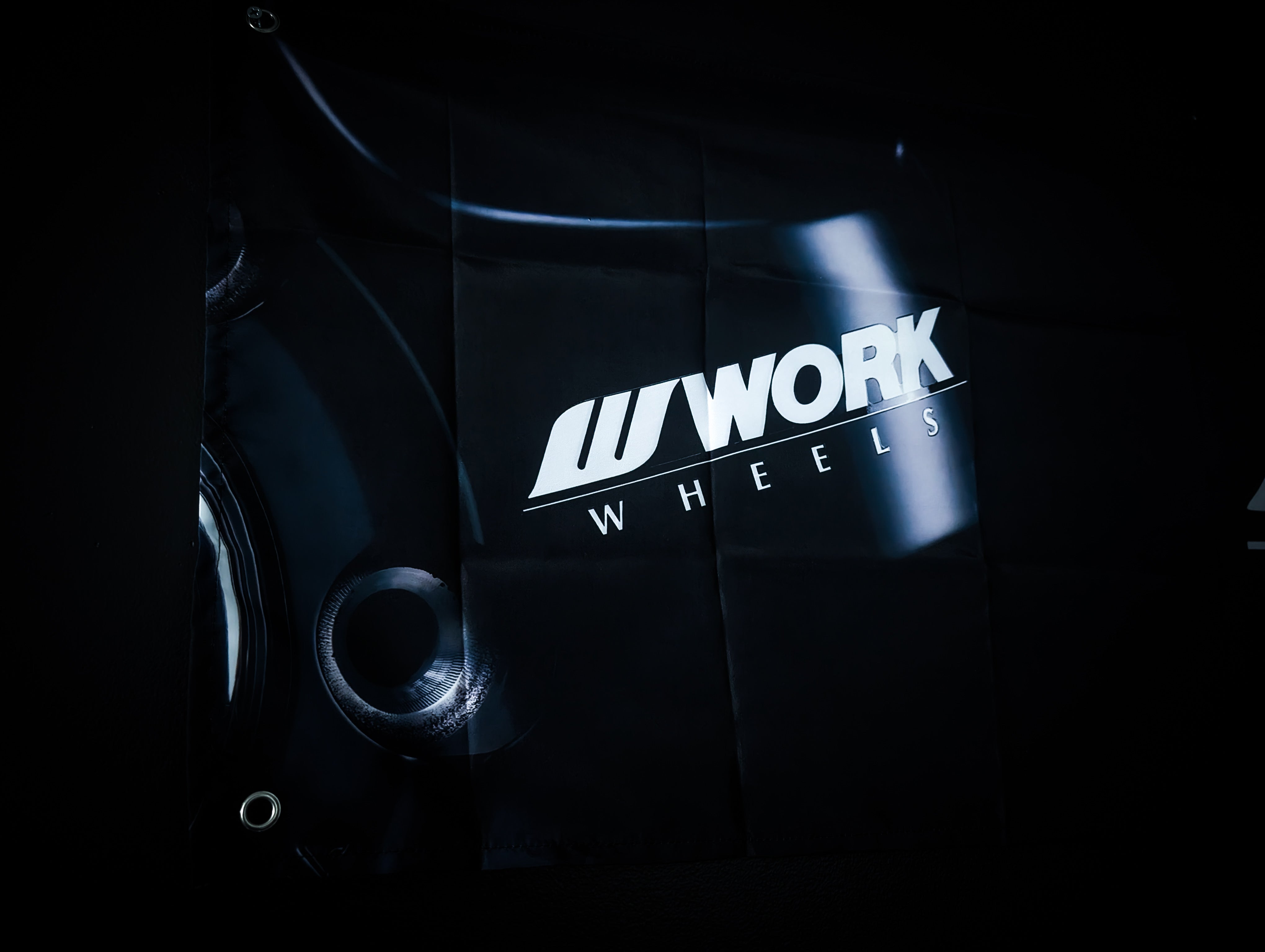 NEW! WORK WHEELS Black Meister Spoke Workshop Banner Flag