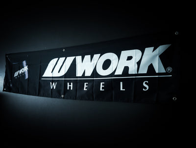 WORK WHEELS Black Meister Spoke Workshop Banner Flag