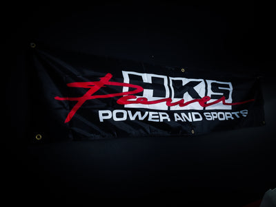 HKS Power and Sports Workshop Banner Flag