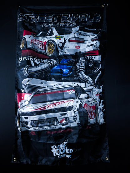 NEW! NISSAN S13 SILVIA "STREET RIVALS" Workshop Banner Flag