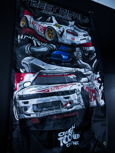 NISSAN S13 SILVIA "STREET RIVALS" Workshop Banner Flag