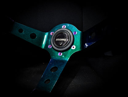 LIMITED Colour Shift Centre - Purple Stitched• Black Alcantara Deep Dished 350mm Steering Wheel