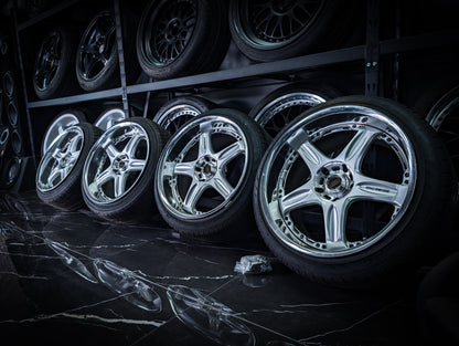 18" VOLK RAYS GTC Face 1 High Bright Silver 2 Piece Wheels x 4