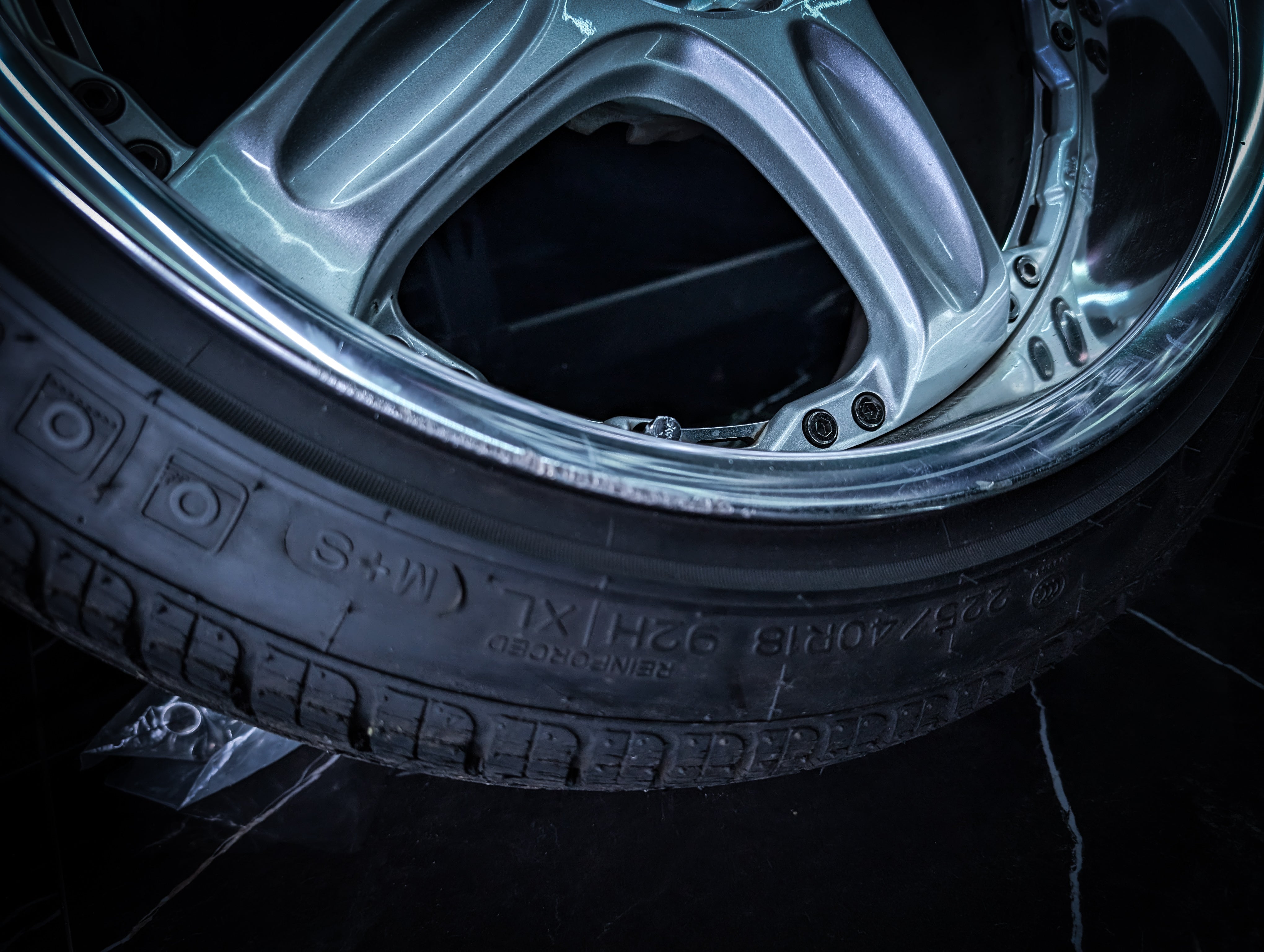 18" VOLK RAYS GTC Face 1 High Bright Silver 2 Piece Wheels x 4