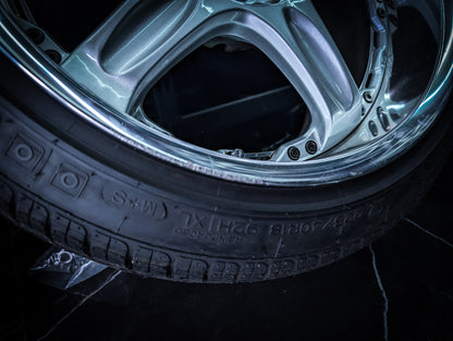 18" VOLK RAYS GTC Face 1 High Bright Silver 2 Piece Wheels x 4