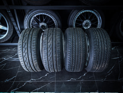 18" VOLK RAYS GTC Face 1 High Bright Silver 2 Piece Wheels x 4