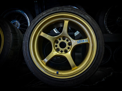 18" RAYS GRAM LIGHTS 57c Early Generation Gold Monoblock Wheels x 4