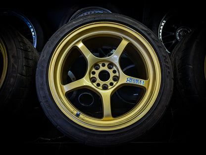 18" RAYS GRAM LIGHTS 57c Early Generation Gold Monoblock Wheels x 4