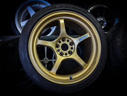 18" RAYS GRAM LIGHTS 57c Early Generation Gold Monoblock Wheels x 4