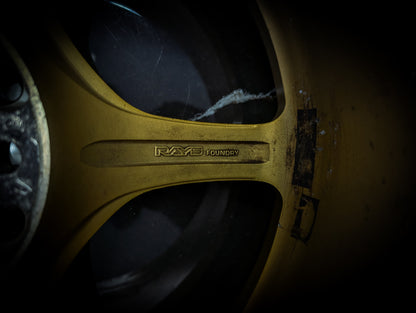 18" RAYS GRAM LIGHTS 57c Early Generation Gold Monoblock Wheels x 4