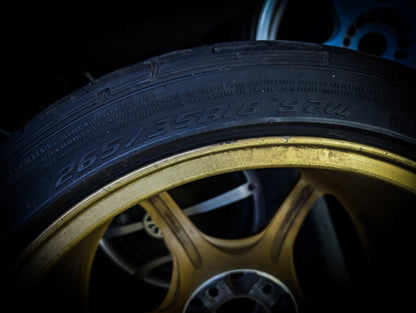 18" RAYS GRAM LIGHTS 57c Early Generation Gold Monoblock Wheels x 4